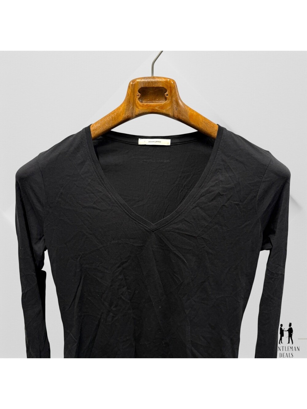 Adam Lippes Long Sleeve Tee Sz S Color Black pima Cotton 17x25
